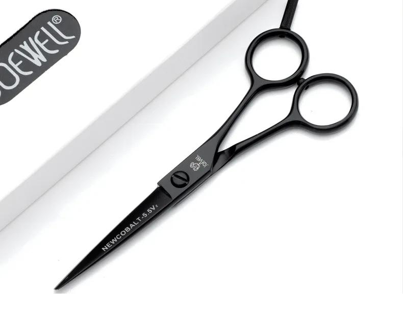 Professional Cobalt-5.5 Inch Hair Barbers Tools Salon Jair Cutting Thinning Shears Set of Female Bangs Scissors