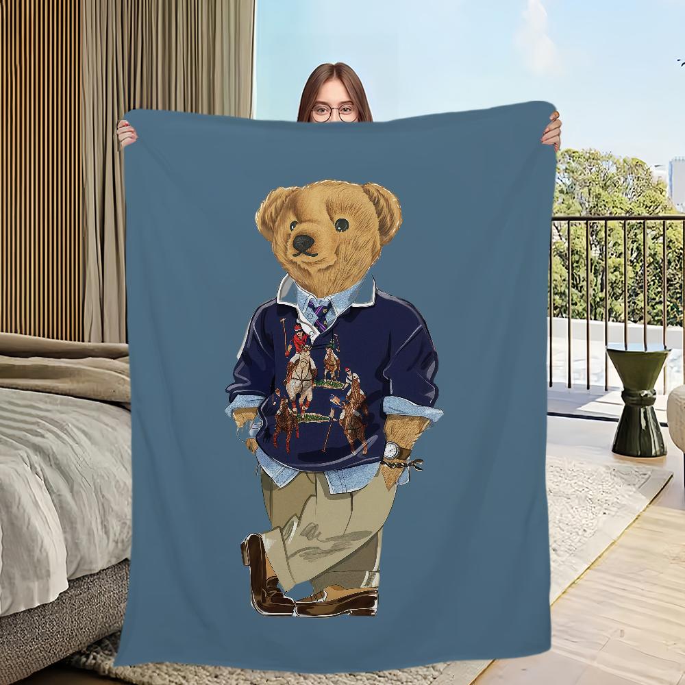 Fashion P-Polo B-Bears Luxury Blanket Soft Comfortable Nap Plush Suitable For Iiving Room Office Bedroom Birthday Home Kid Gift