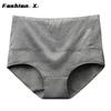 Женские трусики с высокой талией, утягивающие живот, хлопковые трусики большого размера S-5XL