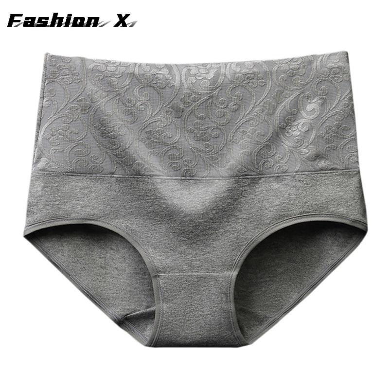 Женские трусики с высокой талией, утягивающие живот, хлопковые трусики большого размера S-5XL
