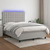 VidaXL Slatted Bed Base with Mattress and LED, Upholstered Bed, Double Bed, Adult Bed for Interior Bedroom, 3135189
