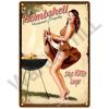 BBQ Zone Metal Sign Vintage Tin Sign Dad`s BBQ Yard Outdoor Party Decoration Plate Retro Barbecue Rules Slogan Decor Accessories