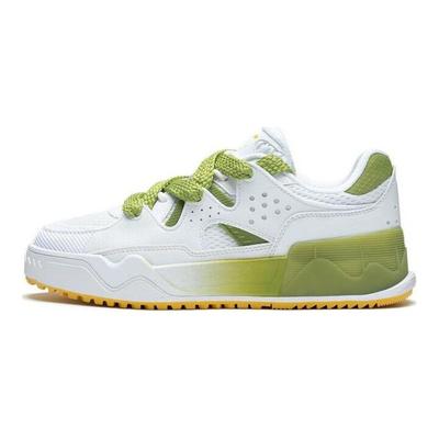 Кроссовки для скейтбординга Li Ning CF Su Series Flash Star 2.0, прочные и легкие, с низким верхом, женские, белые и зеленые, AGLT088-3