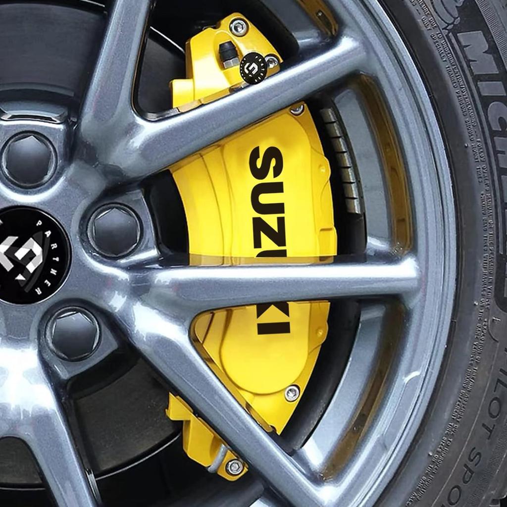 LEAUNGYOO Suzuki Caliper Sticker Brake Caliper Cover Brake Caliper Sticker Waterproof High Temperature Cool Black (Black, Suzuki)