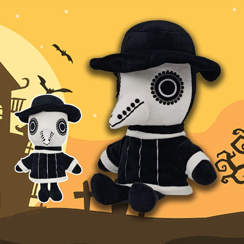TreasuringU Black Plague Doctor Plush Toy Happy Halloween Plague Crow Stuffed Dolls Halloween Birds Toy Gift Idea ideal for Kids