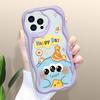 Чехол для телефона с милыми маленькими монстрами для iPhone 15, 14, 13, 12, 11, Samsung Galaxy A52, Xiaomi Redmi 14, 13C, кремовый текстурированный корпус, мягкий чехол с волнистыми краями