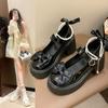 Women's Fashion High Heels Autumn New Round Head Shallow Mouth Thick Bottom Pearl Bow Temperament Single Shoes