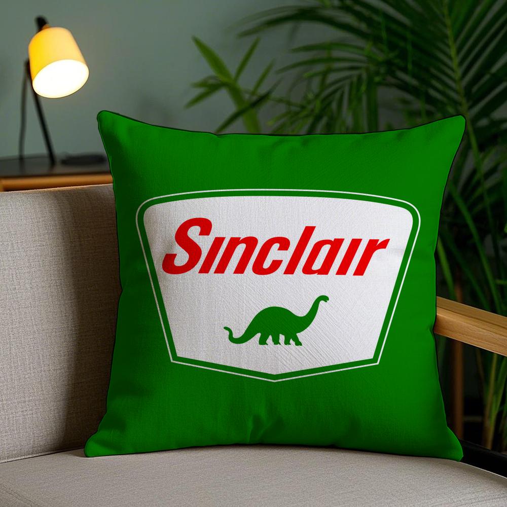 Подушка с принтом Sinclair Motor Oil, плюшевая ткань, мягкая, двусторонняя печать, скрытая молния, наволочка для диванной подушки, декор для дома