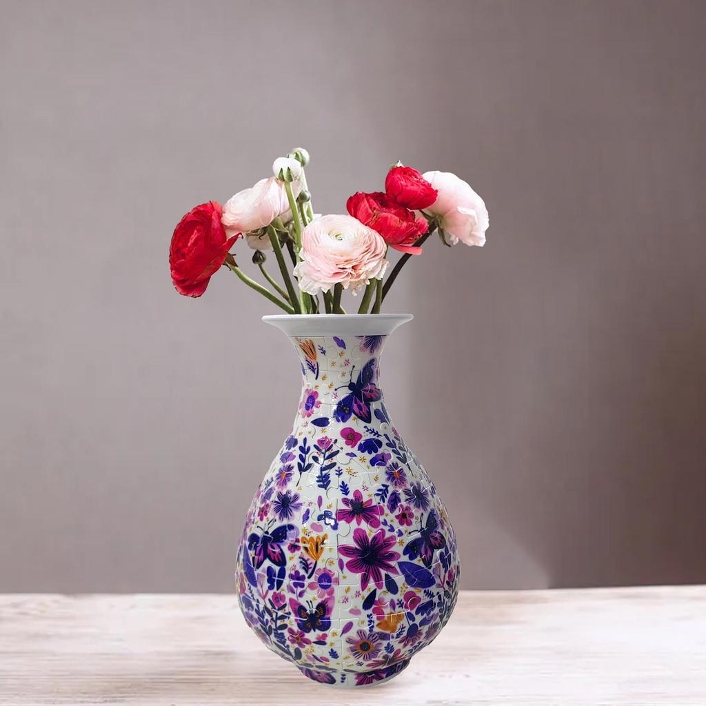 3D Puzzle House Vase Decorative Piece – DIY Floral Container For Living Room Decor