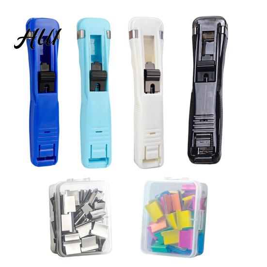 Strong Clip Fasteners Paper Binder Push Refills, Reusable Stainless Steel Binding Clips Non-damaging for Office File Organization, Long Tail Document