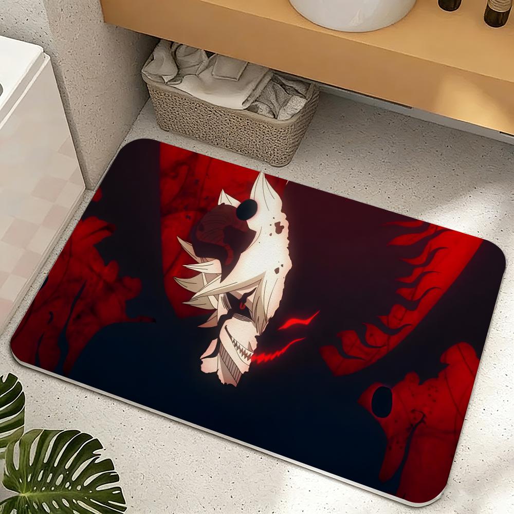 Anime B-Black Clover Floor Mat Diatomite Floor Mat Fast Drying Odor Resistant Non Slip Bath Kitchen Mat