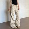 Unisex Retro Multi-Pocket Straight-Leg Flare Cargo Pants - Washed Slimming Casual Trend