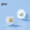 Plated Earrings 1 Pair Stud Mini Chrysanthemum Design Ear