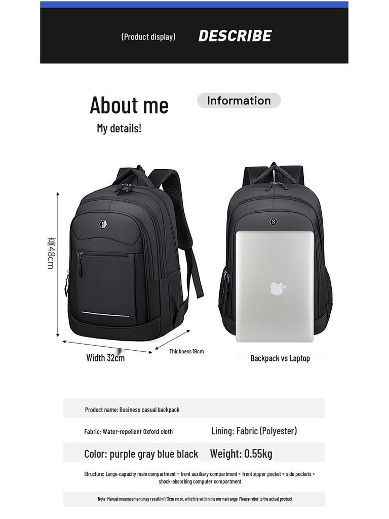 Cross-border Commuting Backpack: Large Capacity, Multifunctional, Water-resistant Laptop Bag for Students