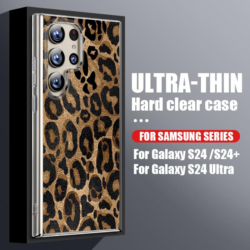 Прозрачный чехол для телефона с принтом леопарда для Samsung Galaxy S26 S25 S24 S23 Ultra S22 Plus S25 FE A56 A36 A26 A55 A54 A15, ПК-чехол