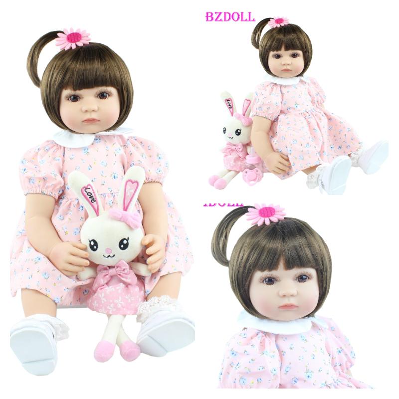 BZDOLL 60 см Мягкая силиконовая кукла Reborn, игрушки как настоящая виниловая принцесса для малышей, живая Bebe для девочек Bonecas, детский подарок на день рождения
