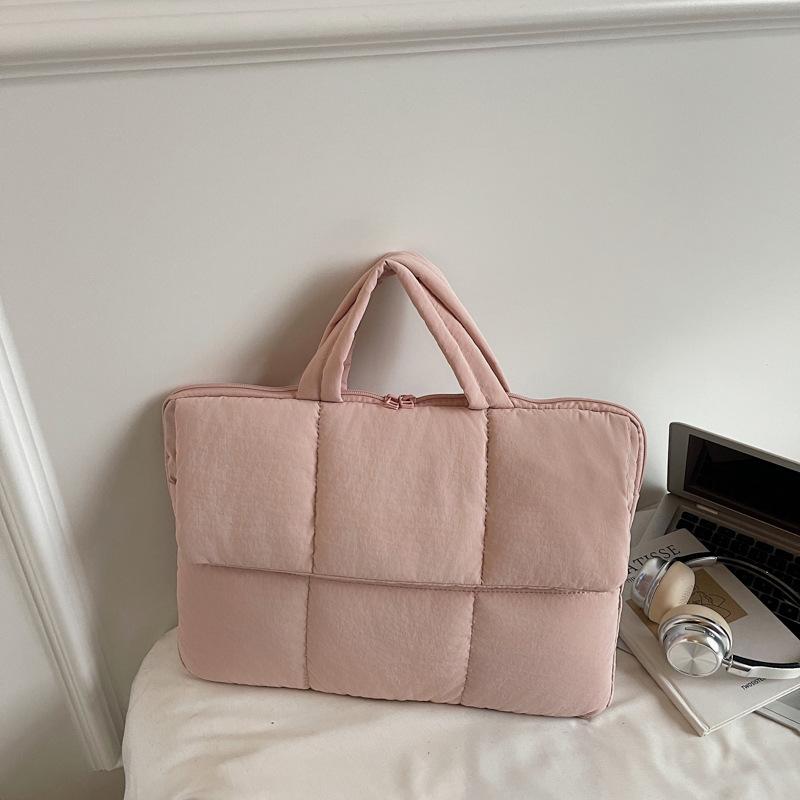 Корейская версия хлопковой сумки для ноутбука большой вместимости, простой повседневной стеганой сумки для одежды, модная трендовая сумка-тоут для работы