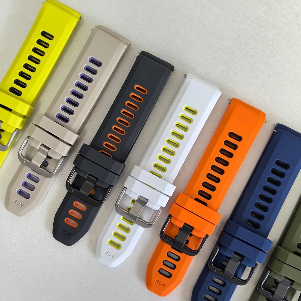 22mm Two-Tone Silicone Watch Band For Suunto Run/RACE S/Ocean/Vertical Sport Strap Bracelet For Suunto 5 9 Peak Pro Wristband
