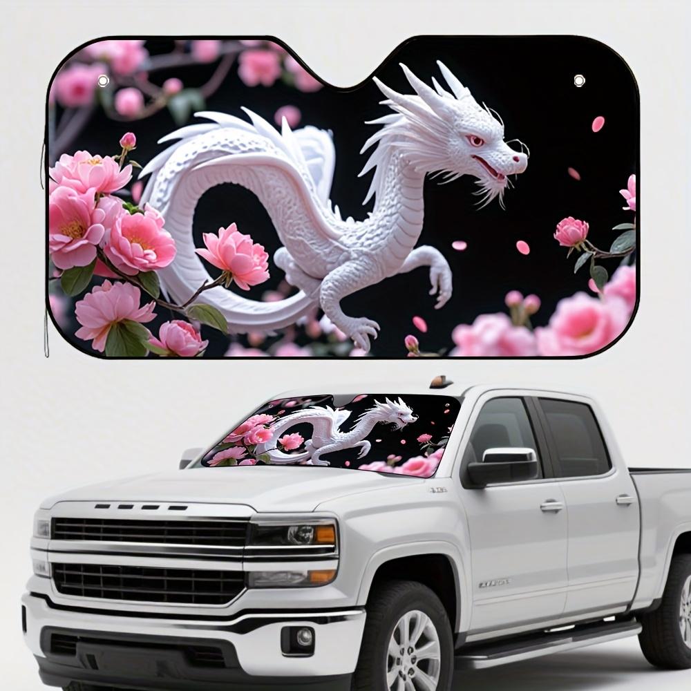 1pc Dragon Blossom Harmony Car Sun Visor, Suitable For All Car Owners, Provides All-day Sun Protection, Increasing Driving Comfo