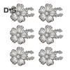 1/6Pcs Button Covers Faux Pearls Shiny Rhinestone Flower Shape Button Clip with Pliers Press Dress Suit Tux Accessories