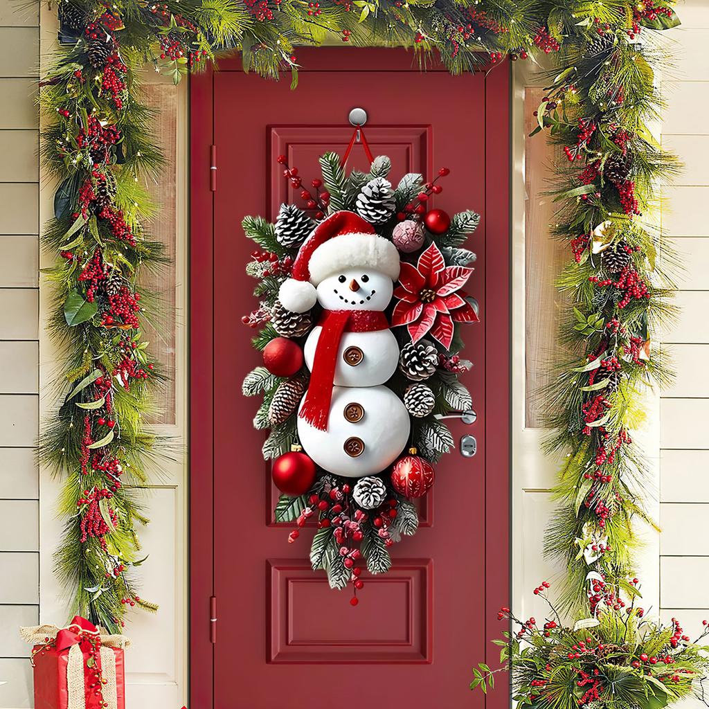 Рождественская дверь Снеговик Вечеринка Празднование Подвесной баннер Подвеска на дверь