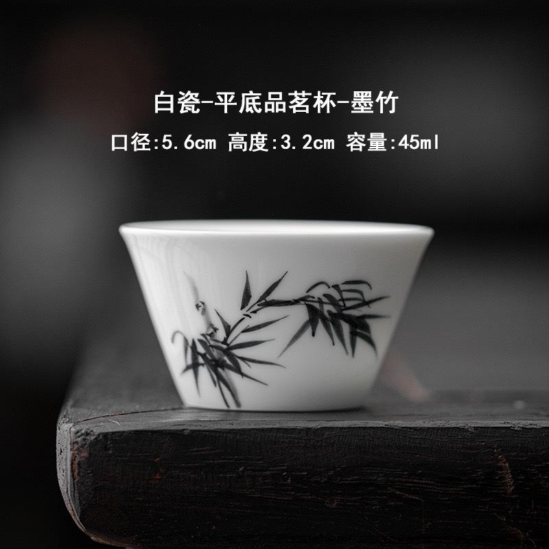 Hand painted orchid ceramic teacup white porcelain master cup tea tasting cup tea kung fu teacup underglaze color small Spring Festival gift