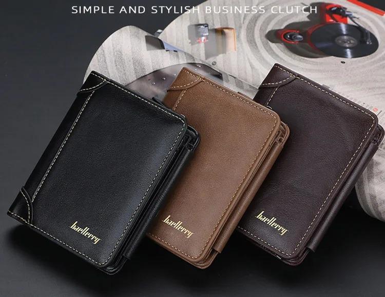 New PU Leather Men Wallets High Quality Zipper Short Desigh Card Holder Male Purse Vintage Coin Holder Men Wallets