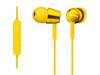 Sony Earphones MDR-EX150IP: Canal Type with Remote Control and Microphone for iPhone/iPod/iPad Yellow MDR-EX150IP Y