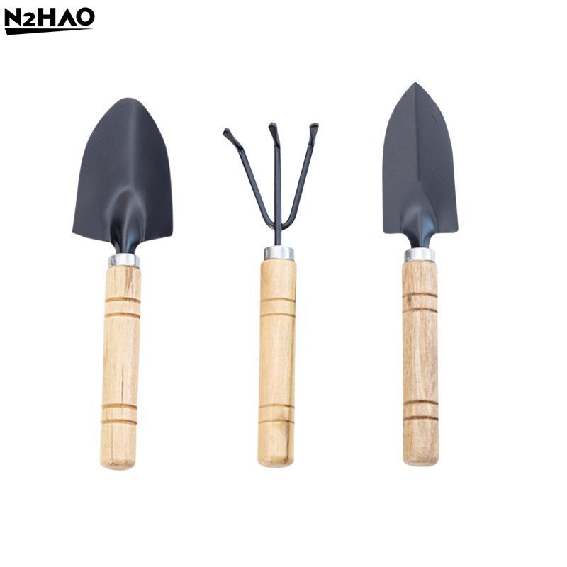 Metal Mini Spade Rake Set Gardening Tool Kit for Potting Planting Easy Carry Home Use