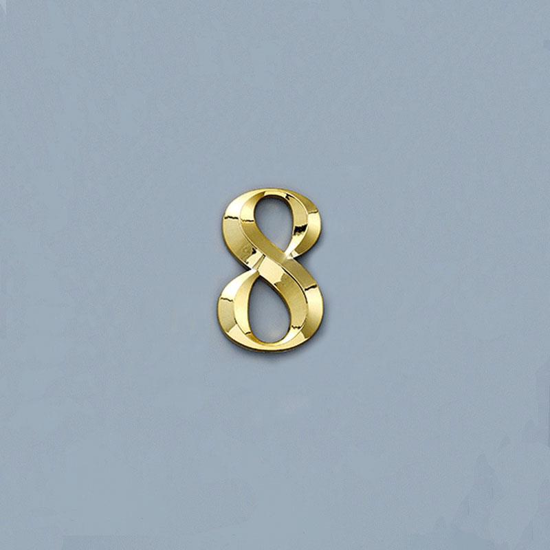 House Number Stickers 3D Self Adhesive Door Plate Sign Digits Apartment Hotel Office Door Address ABS Plastic Label 5cm Silver