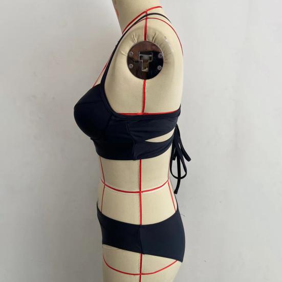 2 шт./комплект, открытый бюстгальтер с регулируемыми бретелями, комплект бикини с подкладкой на косточках, женский бюстгальтер пуш-ап, высокий