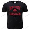 Мужская модная футболка Massey Ferguson Серая выцветшая с логотипом Футболка с круглым вырезом Хлопок Базовый топ с короткими рукавами Одежда женщины