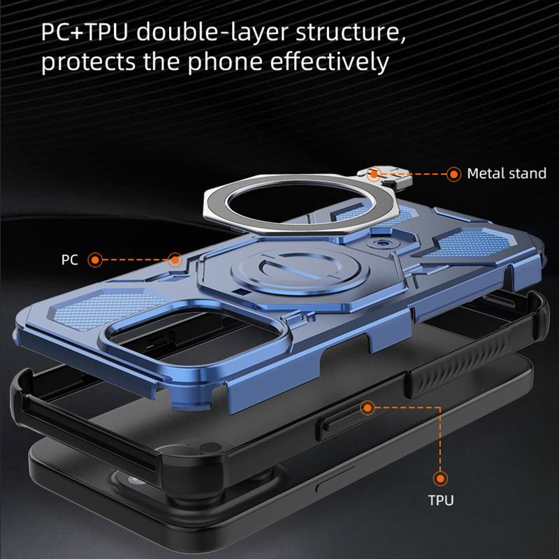 Магнитный бронированный чехол для iPhone 15 Pro Max Чехлы для iPhone 15 Pro iPhone 15 Pro Max Чехол Magsafe Беспроводная зарядка Чехол для телефона