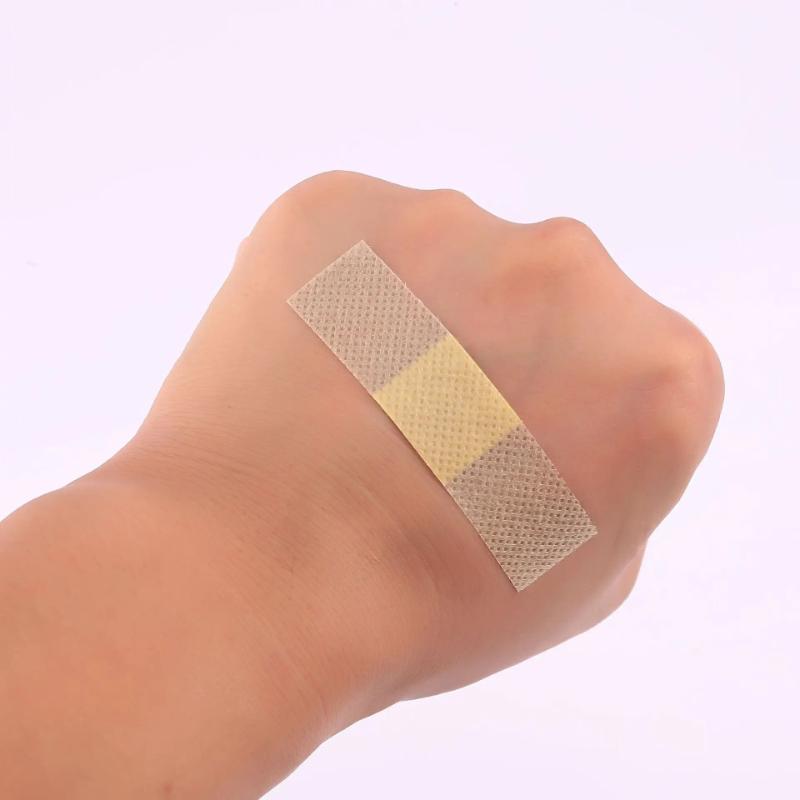 100Pcs Waterproof Breathable Sticky Plaster Outdoor Camping Medical Bandage Hemostatic Dressing Patch Family Reserve Band Aid