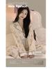 Women's Cute Korean Rabbit Ice Silk Pajamas - Long-Sleeved Spring/Autumn Suit