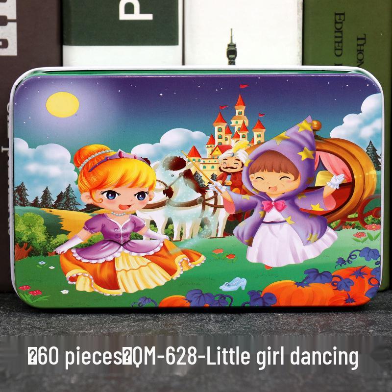 60-Piece Cartoon Puzzle Tin Box for Toddlers Aged 3-6 – Early Education and Intellectual Development Toy for Boys and Girls