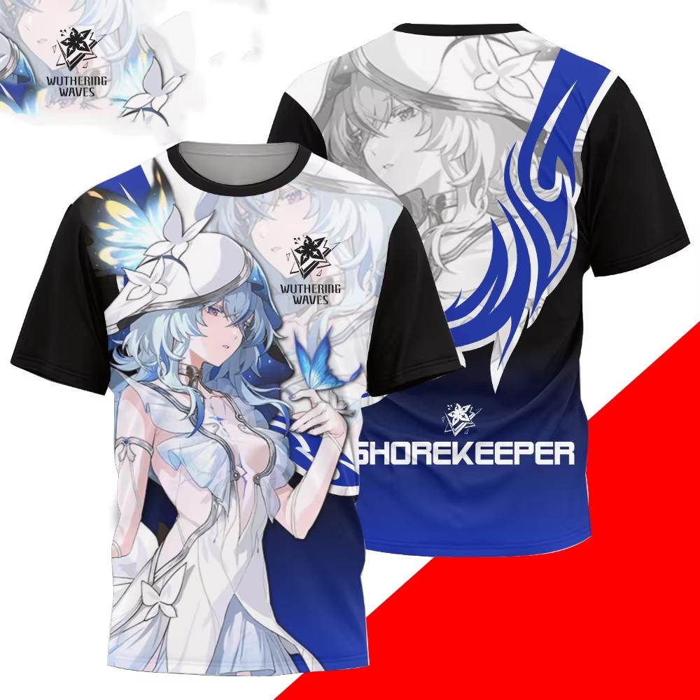 Popular Game Wuthering Waves Cartethyia Cosplay T-shirts 3D Buling Print Kids Anime Top Summer Men Women Short Sleeve O-Neck Tee