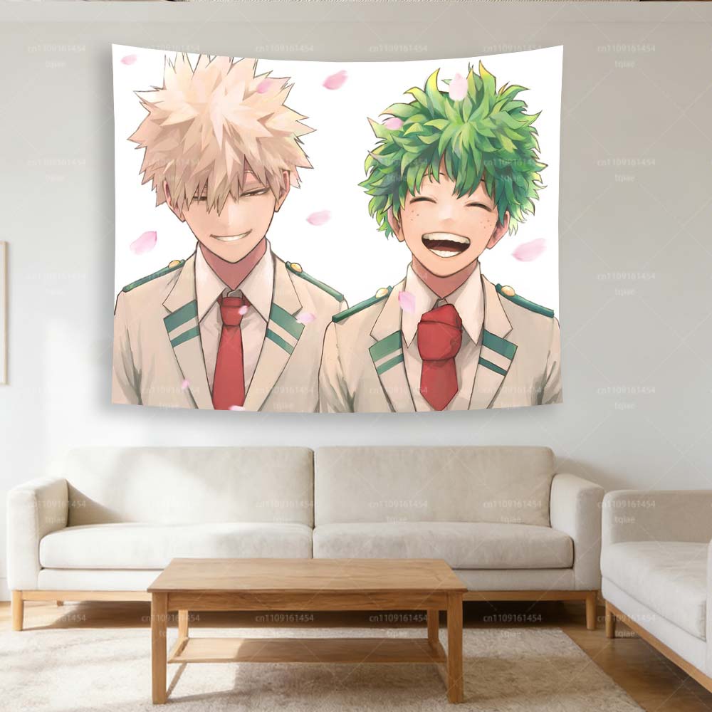 M-Midoriya & B-Bakugo CP Anime Tapestry - HD Print Wall Hanging for Bedroom Dorm Living Room Home Decor