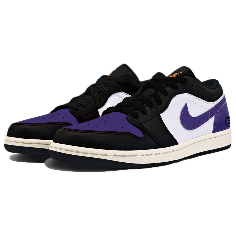 Jordan Air Jordan 1 Abrasion Resistant Abrasion Resistant Low top Vintage Basketball Shoes Unisex Purple Black 553558-081(Team1020-)