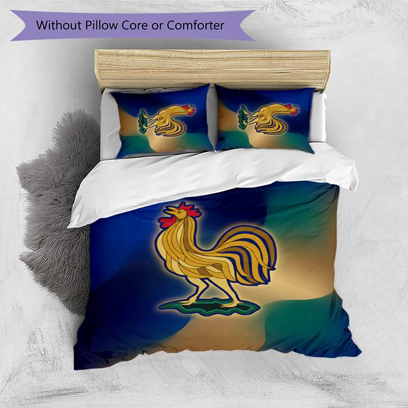 France Football Printed Bedding 3 Piece Set Cozy Breathable Bed Cover Set as Housewarming Holiday Gift