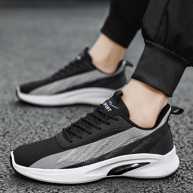 New Foreign Trade Mesh Breathable Men's Shoes Casual Sports Flying Woven Tide Shoes Youth Soft Sole Lightweight Running Sports Shoes