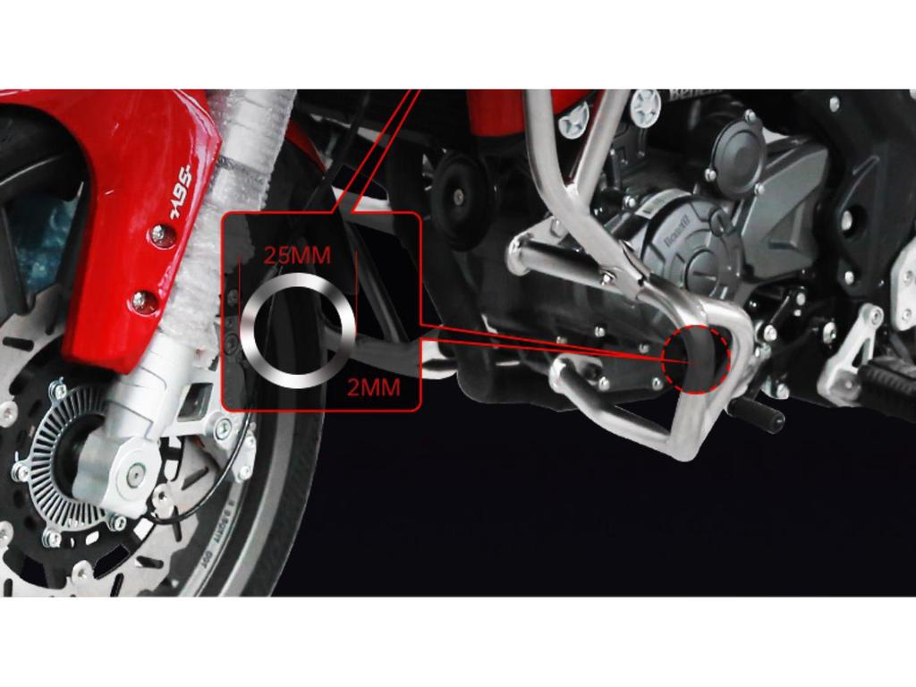 GSADV Crash Bars for Benelli TRK251: Full Coverage, 304 Stainless Steel