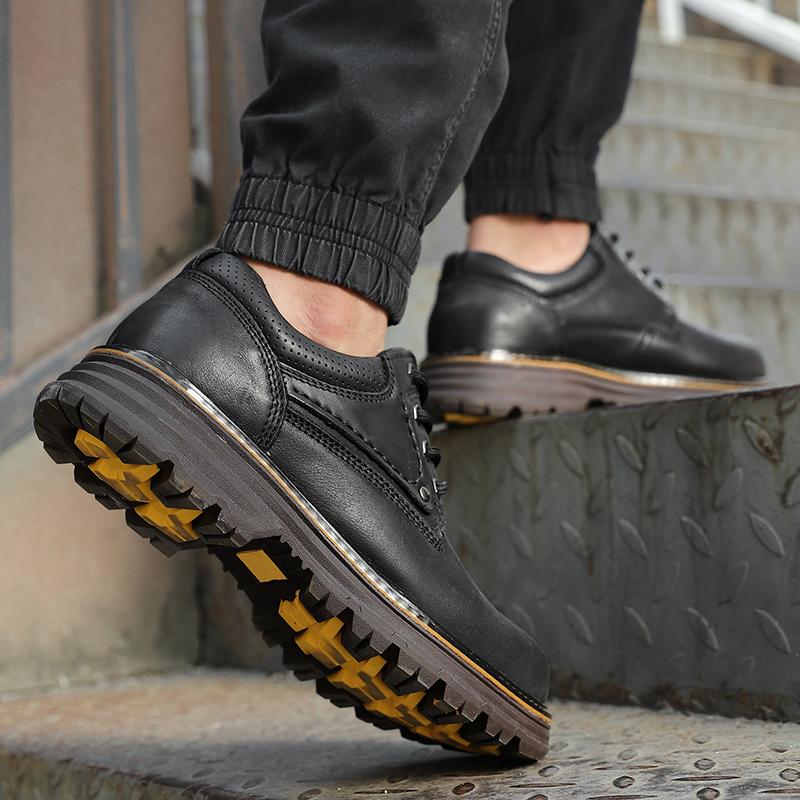 Мода Новинка 2025 Мужские Ретро Ботинки для Хайкинга с Большим Пальцем Низкие Уличные Повседневные Рабочие Ботинки Водонепроницаемые Противоскользящие для Хайкинга и Повседневной Носки