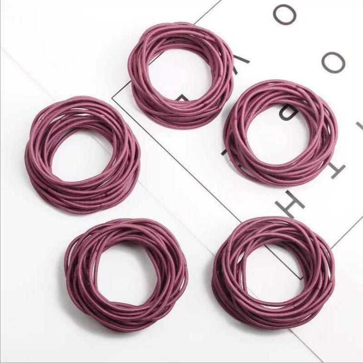 Thin Macaron Color Rubber Hair Band - Cute Korean Style Headband for Women and Students