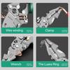 16 In 1 Foldable Wire Stripper Multifunctional Wire Crimping Stripping Cutting Tool Portable Stainless Steel Wire Stripper for Electricians DIY