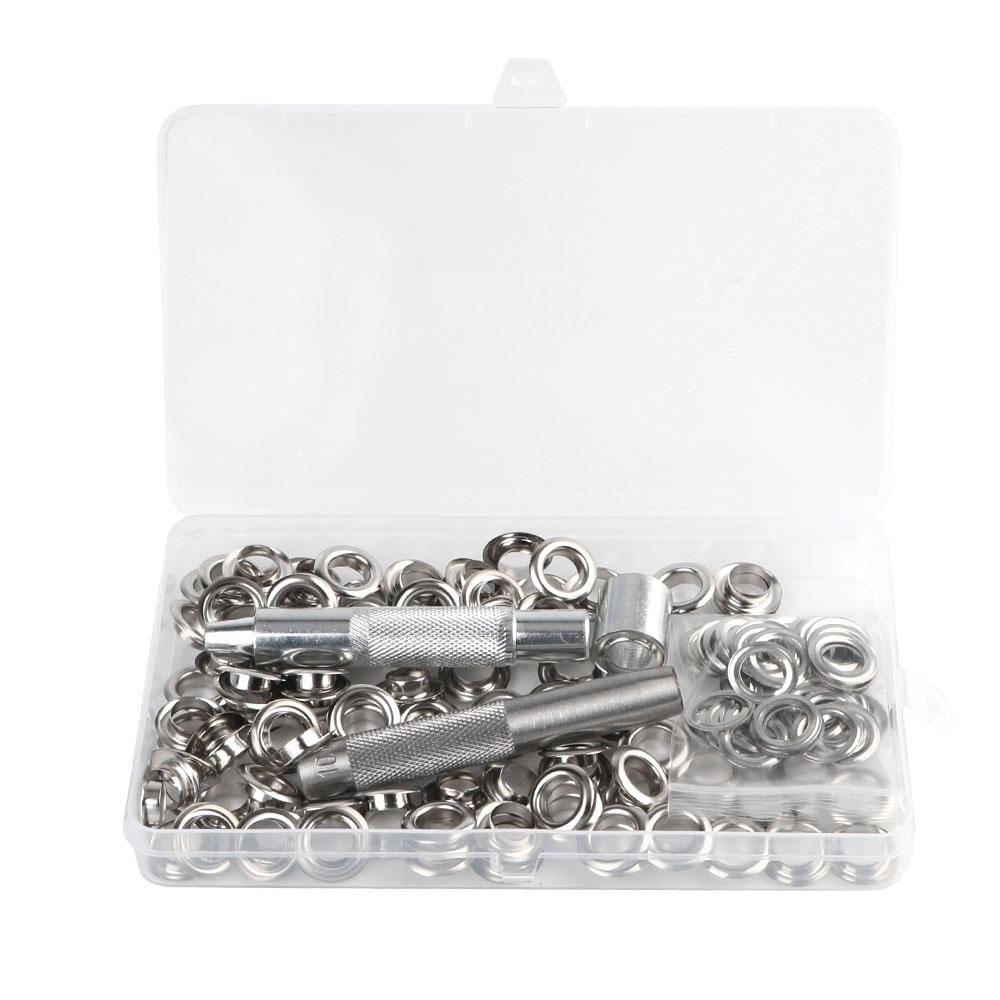 3 Installation Tools Air Eyelet Corns Tarpaulin Ring Buckle 100pcs 10MM Metal Buckles 1 Sets with Box Copper Eyelet