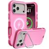 2026 New Arrival 3 Layers TPU + PC Magnetic Armor Mobile Phone Case Camera Holder for Iphone 17 Air Pro Max Wireless Charge Case