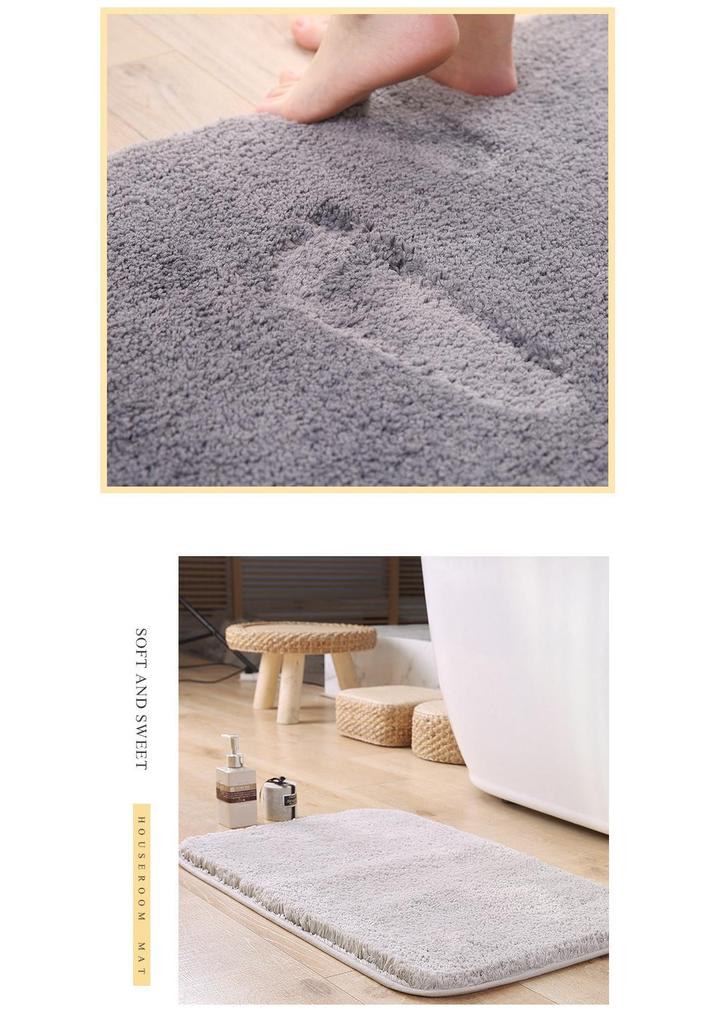 High-Pile Non-Slip Water-Absorbing Floor Mat for Kitchen & Bathroom
