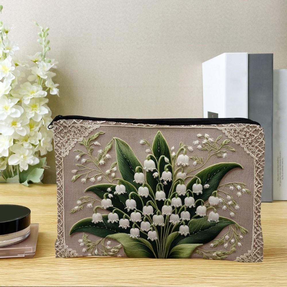 Floral Print Travel Makeup Organizer Large Capacity Toiletry Case Durable Cosmetic Bag Bridesmaid