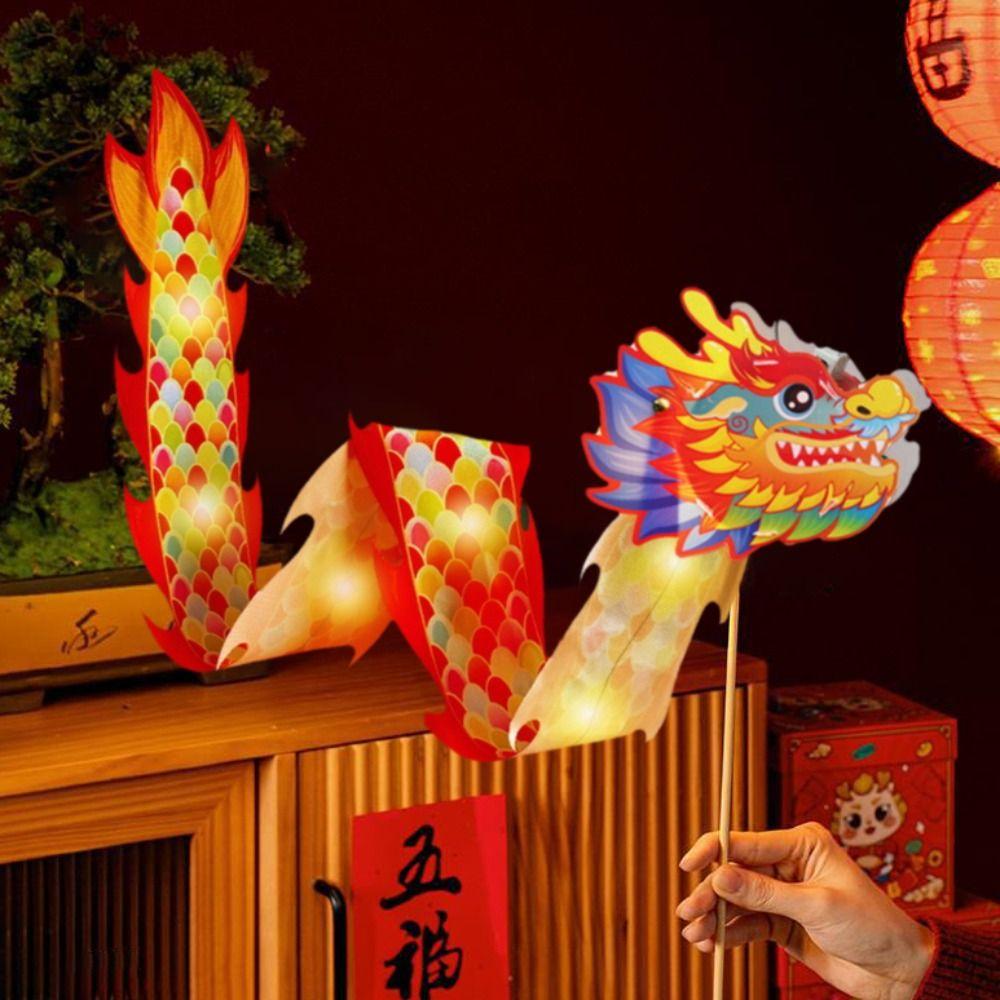 Трепещущий китайский традиционный дракон лампа бумажные светящиеся фонарики поделка для детского сада